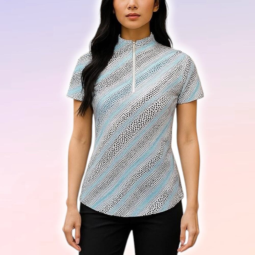 CHICO'S Weekends Patterned Zip Top Size Small